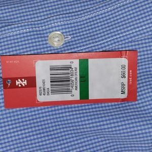 Izod men's big & tall LS dress shirt Light Blue & White size on tag is LT/GL